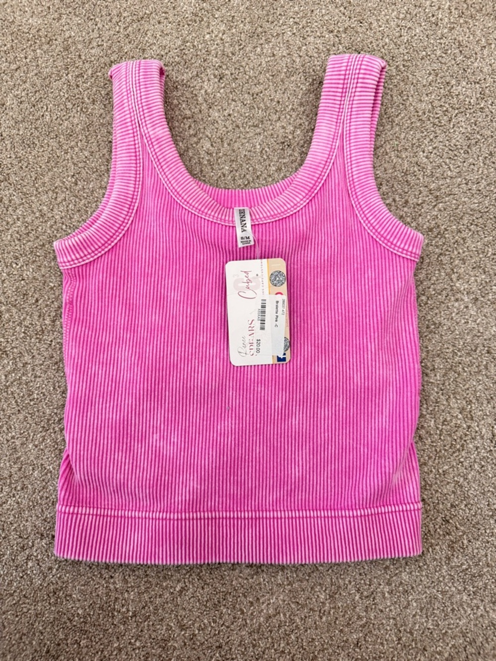 BNWT Pink Ribbed Tank Top